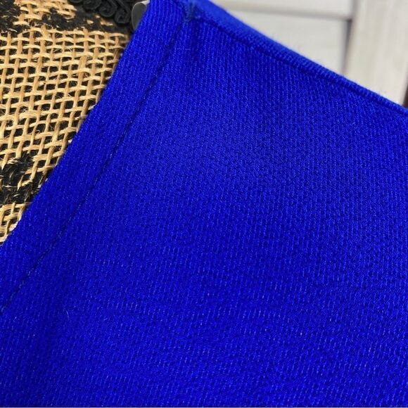 Tovia Scoop Neck Tie Waist Tunic Shirt Dress Cobalt Blue Large Mini - Picture 6 of 13